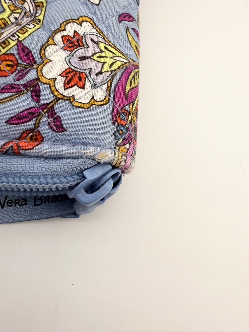 Vera Bradley Light Blue Paisley Zip Wallet - Picture 10 of 13